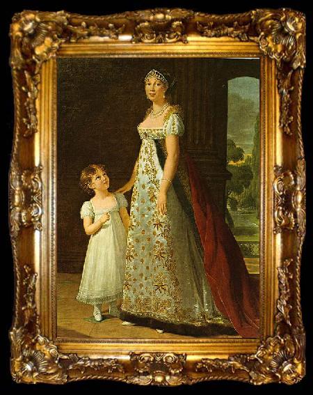 framed  elisabeth vigee-lebrun Portrait of Caroline Murat with her daughter, Letizia, ta009-2